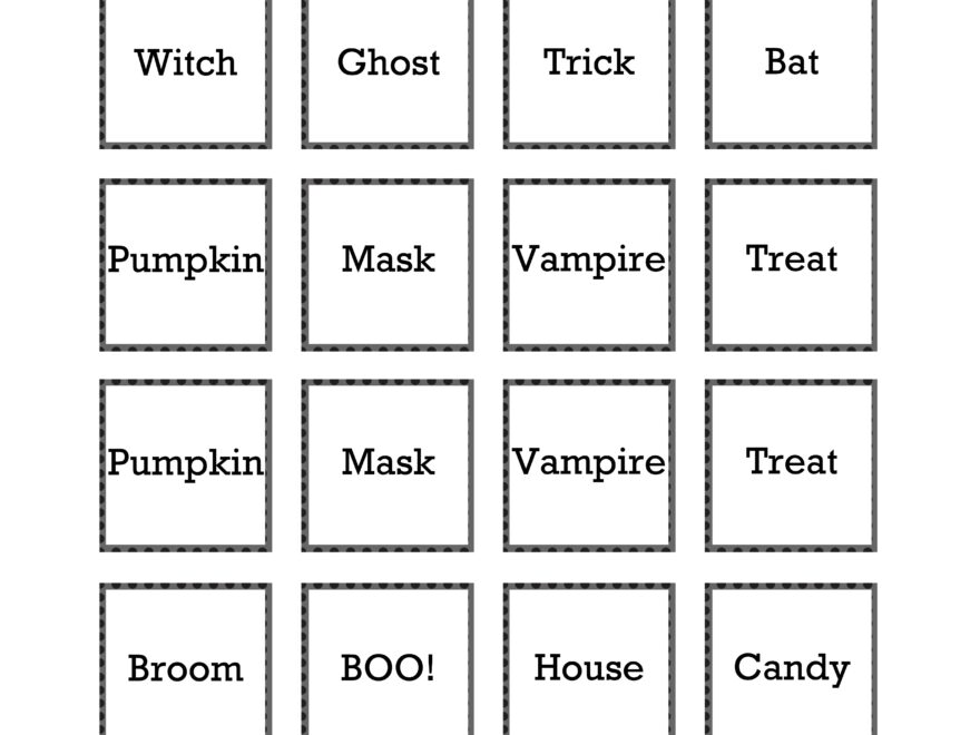 Halloween Printable Memory Game 30 Minute Crafts Worksheets Library
