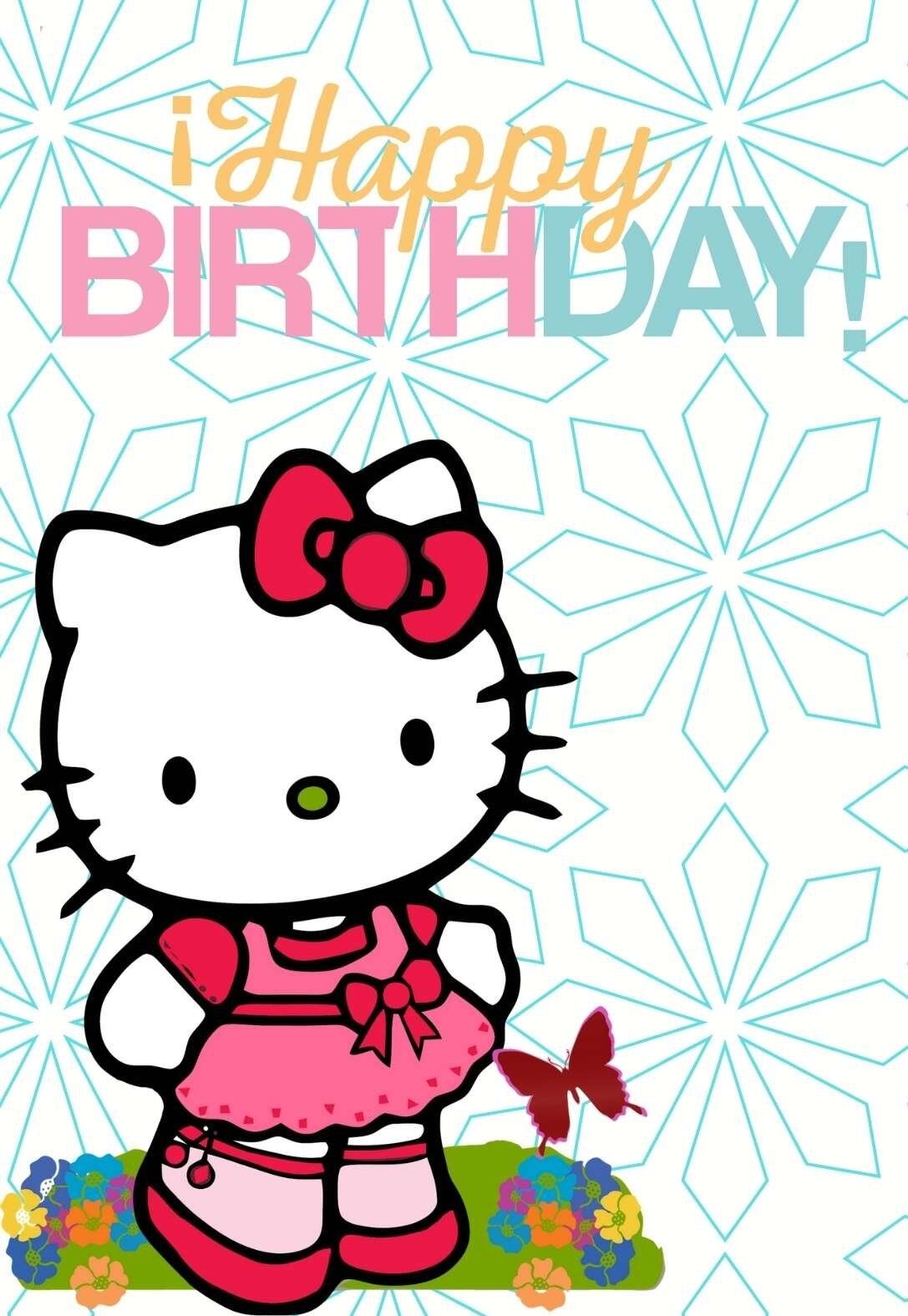 Happy Birthday Card Aesthetic Hello Kitty