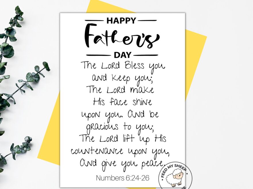 HAPPY FATHERS DAY Card Fathers Day Prayer Blessing Printable Fathers Day Bible Verse Card Numbers 6 24 5 x7 Instant Download Etsy