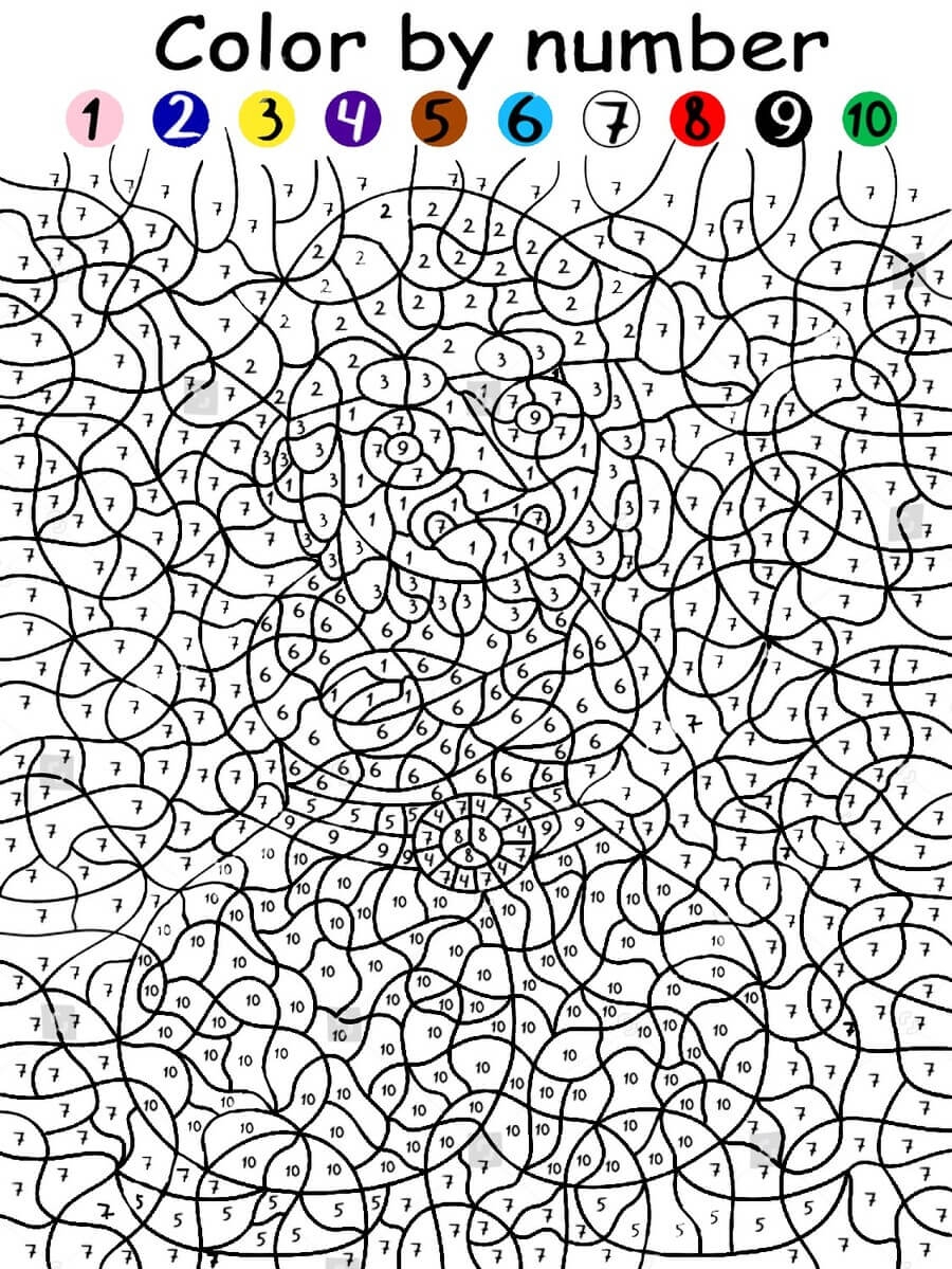 Hard Difficult Color By Number ColoringbyNumber Com