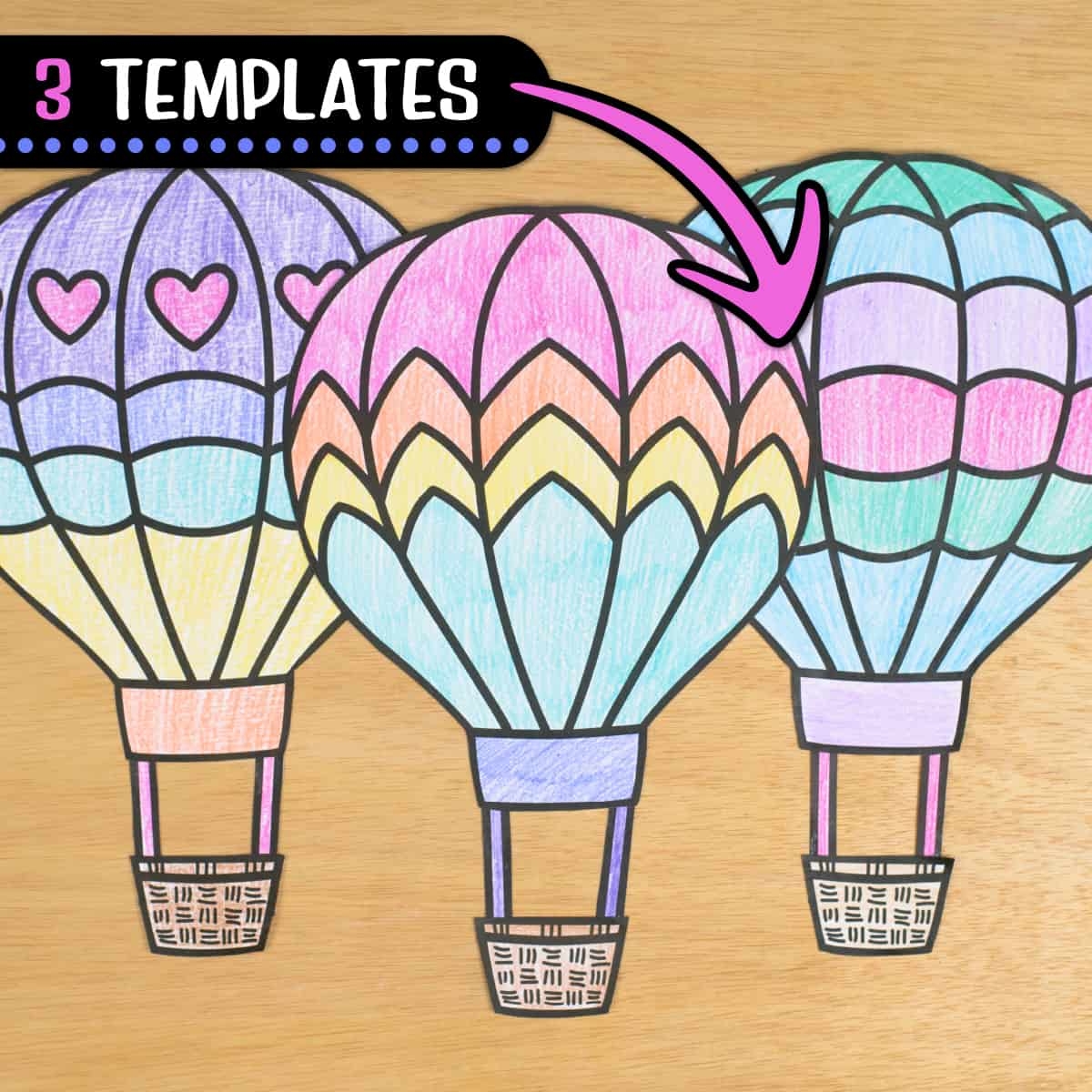 Hot Air Balloon Printable Template