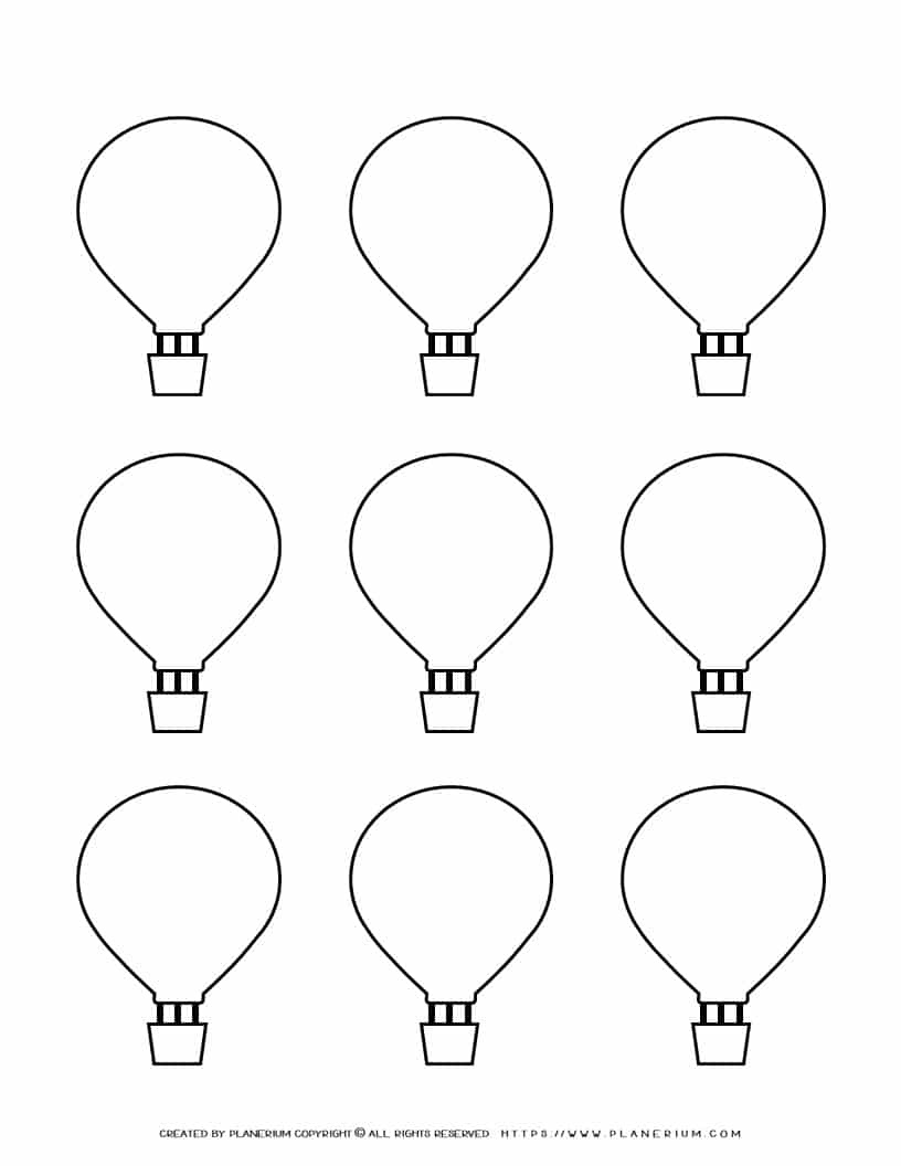 Hot Air Balloon Template 9 Free Outlines For Coloring And Crafts