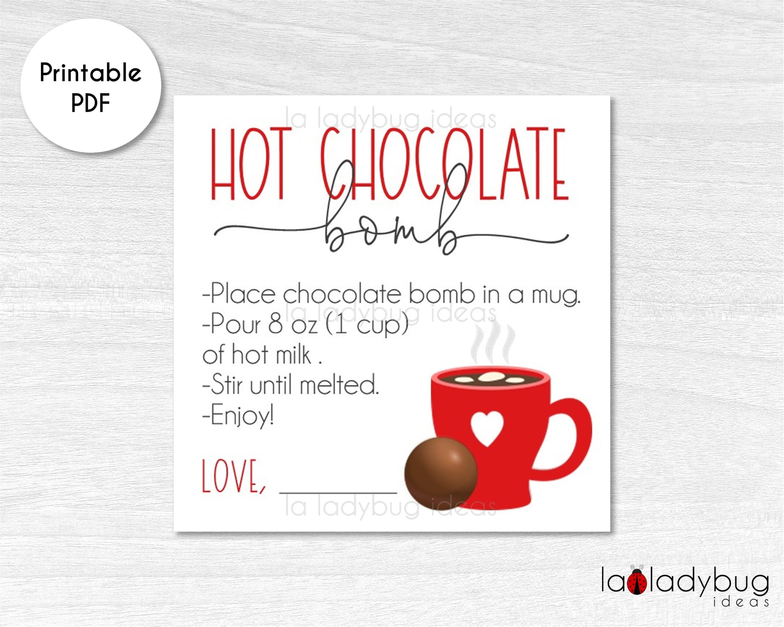 Hot Cocoa Bomb Instructions Card Printable Tags For Hot Chocolate Bombs Instant Download Square Label Hot Chocolate Bomb Tag Etsy Canada