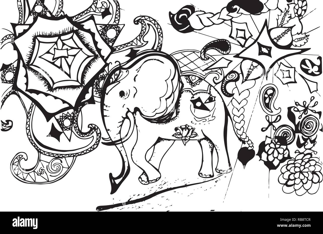 Psychedelic Plaid Elephants Printable Backgrounds Free