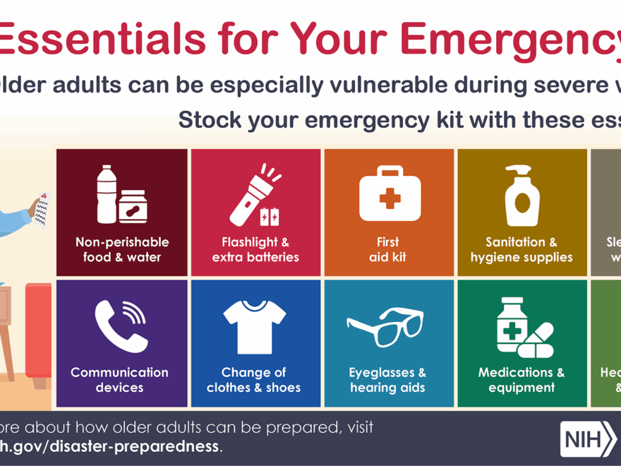 Infographic 10 Emergency Kit Essentials National Institute On Aging
