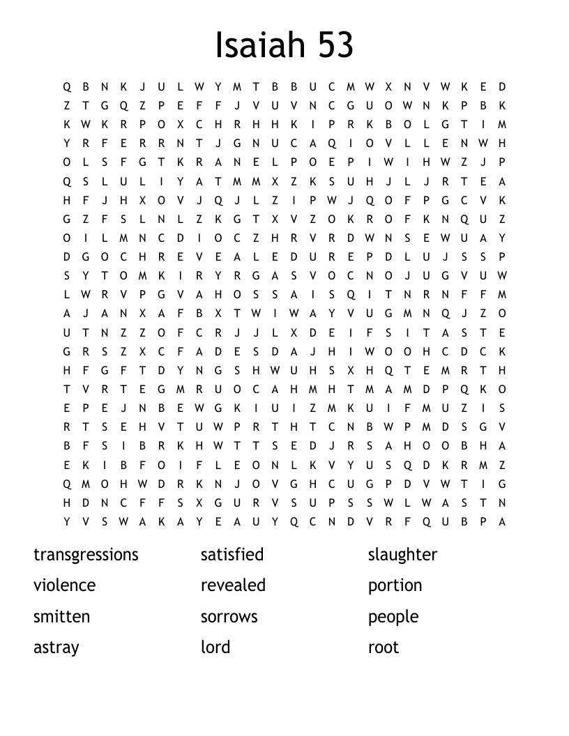 Isaiah 53 Word Search WordMint