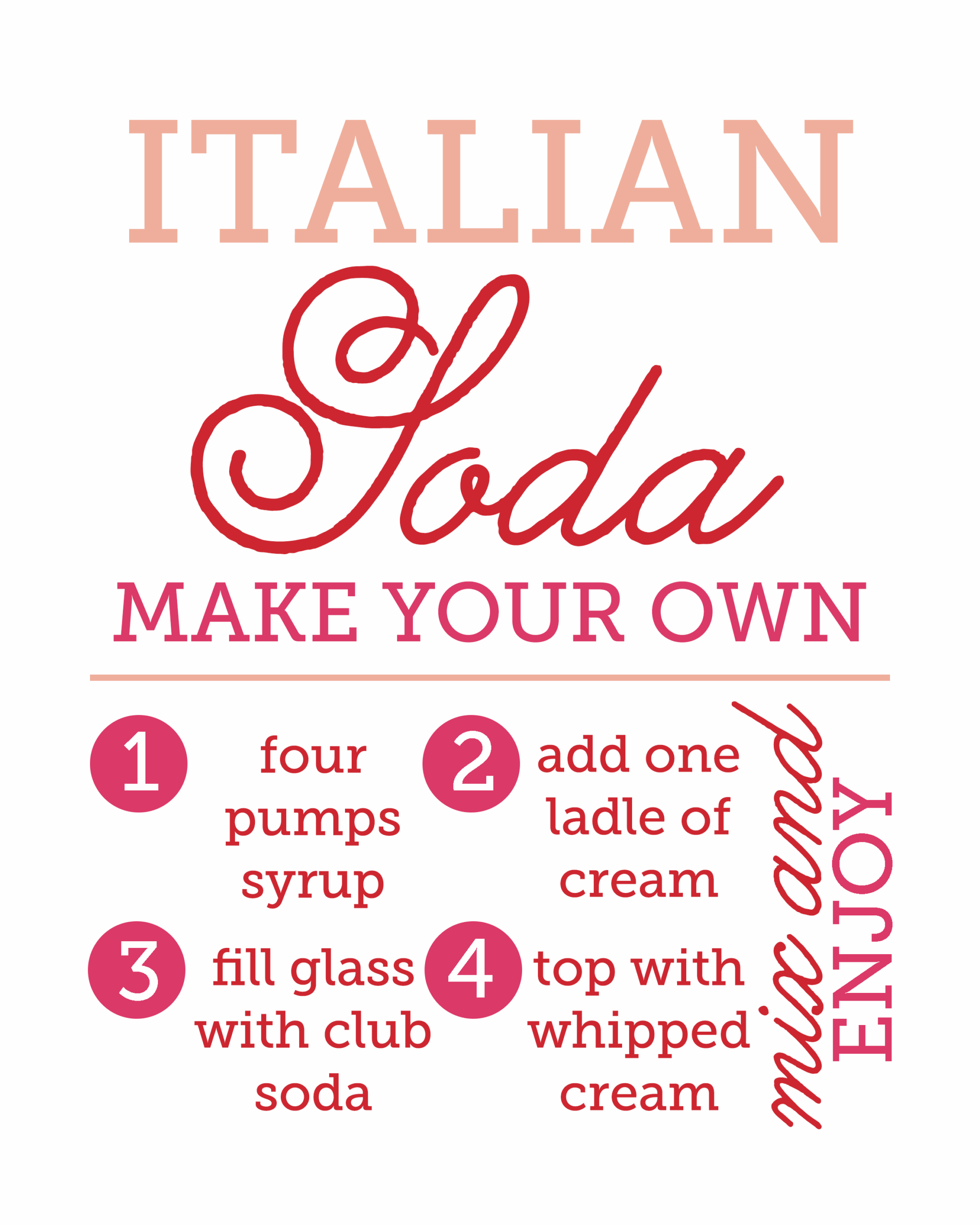 Italian Soda Bar Free Printable Designer Blogs