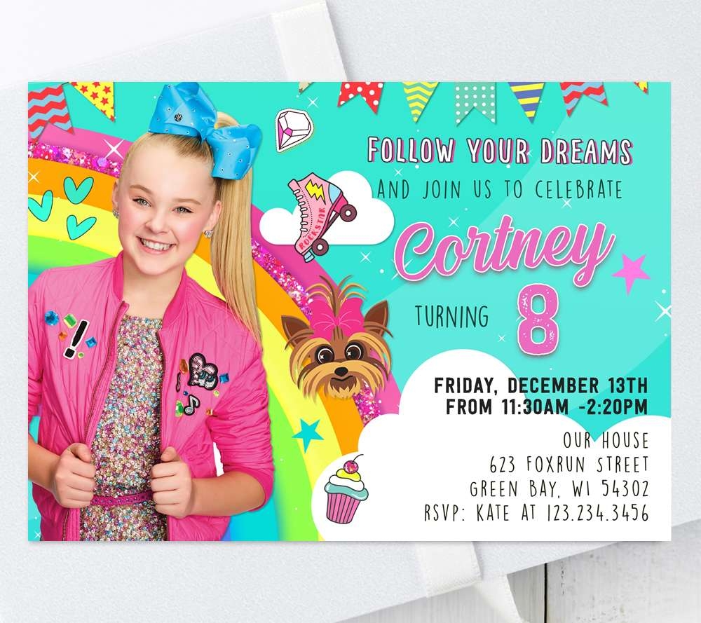 JoJo Siwa Invitation Template Editable Start With A Free Demo
