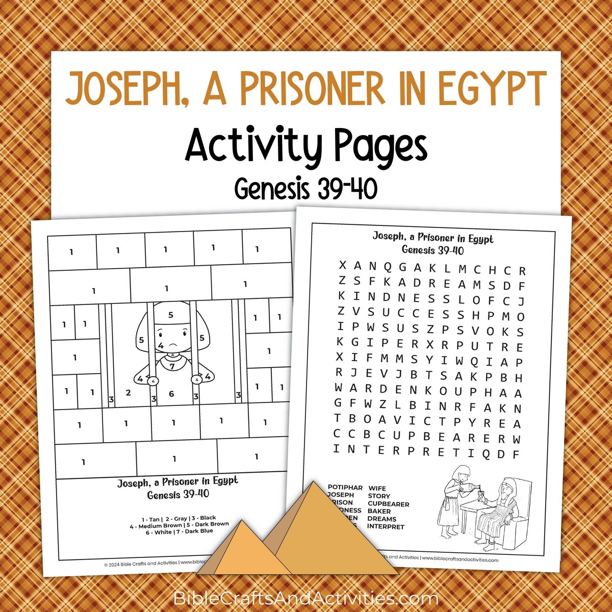 Joseph A Prisoner In Egypt Activity Pages Bible Crafts Shop