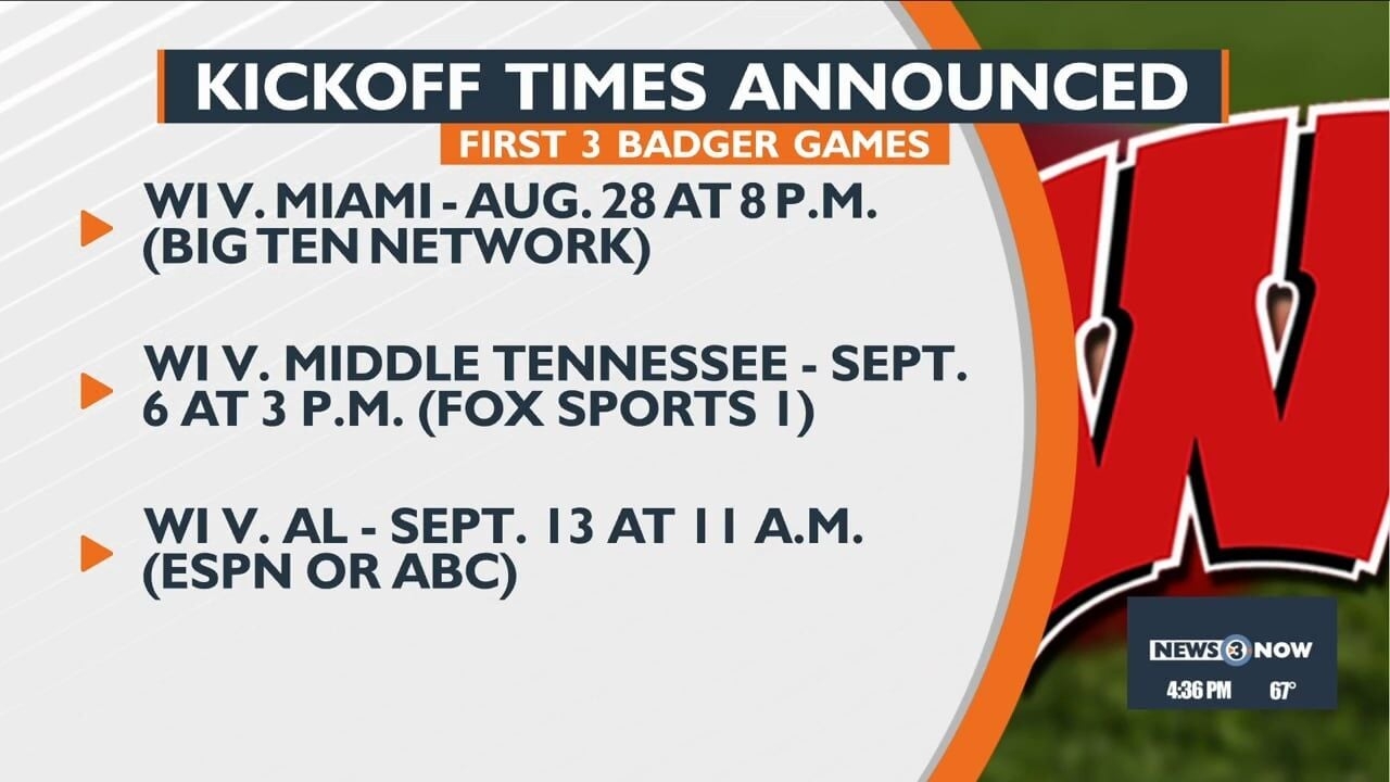 Wisconsin Badger 2025 Printable Football Schedule