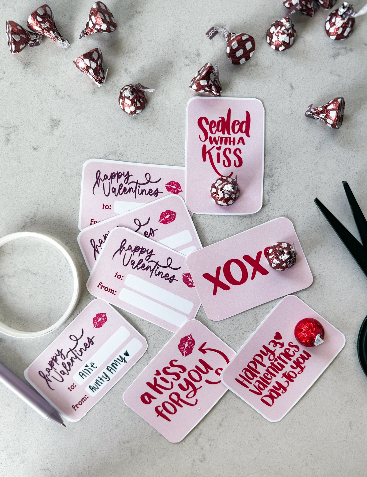 Kisses For When IM Not Around Printable Label