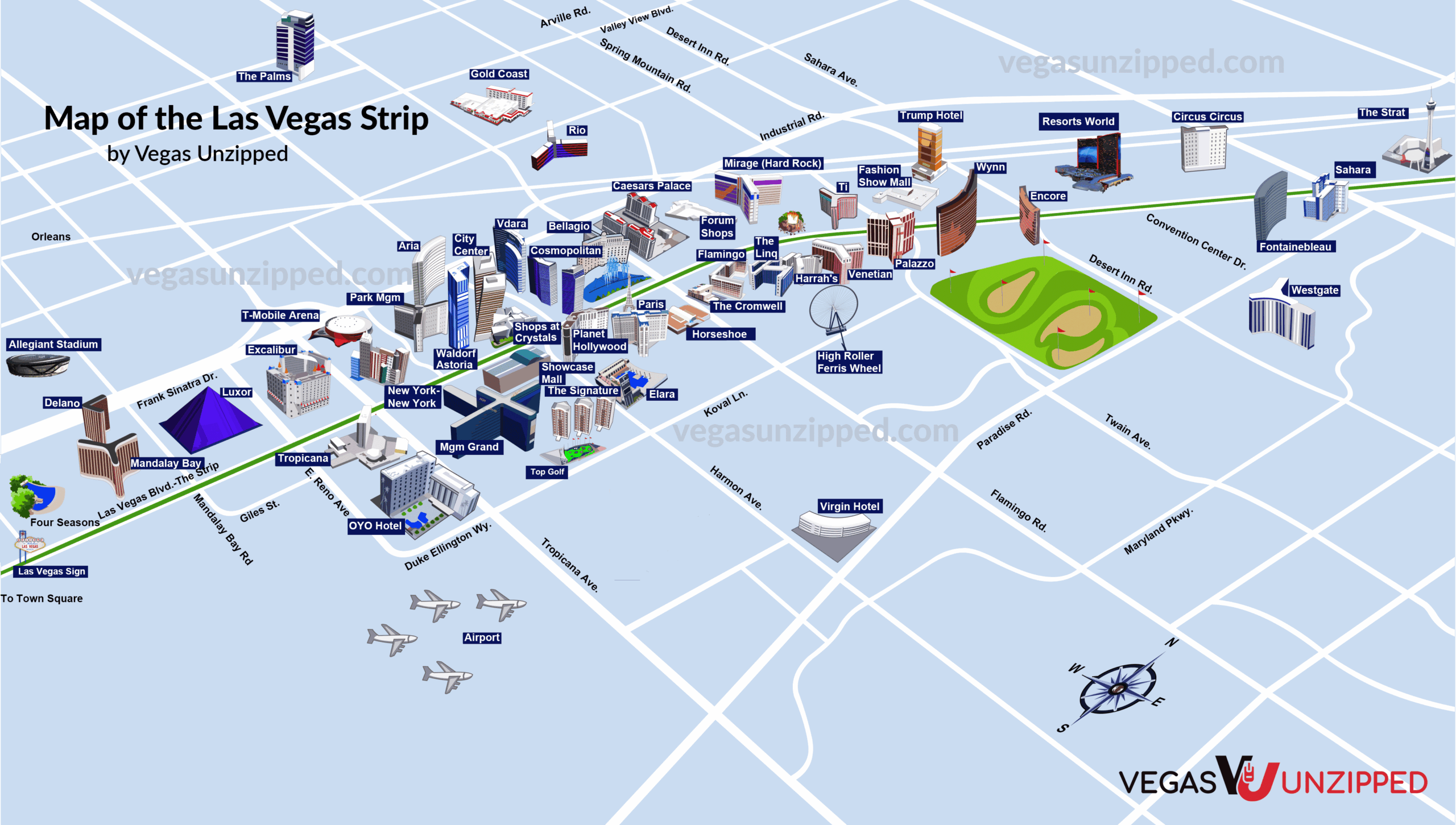 Las Vegas Casino Maps 2025 3D Strip Hotel Property Maps