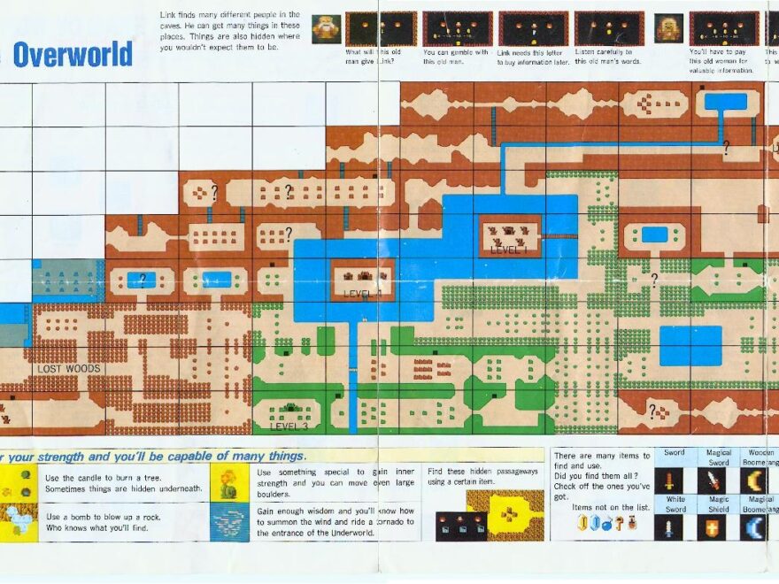 Legend Of Zelda The The Overworld Map For NES Original scan DJ OldGames