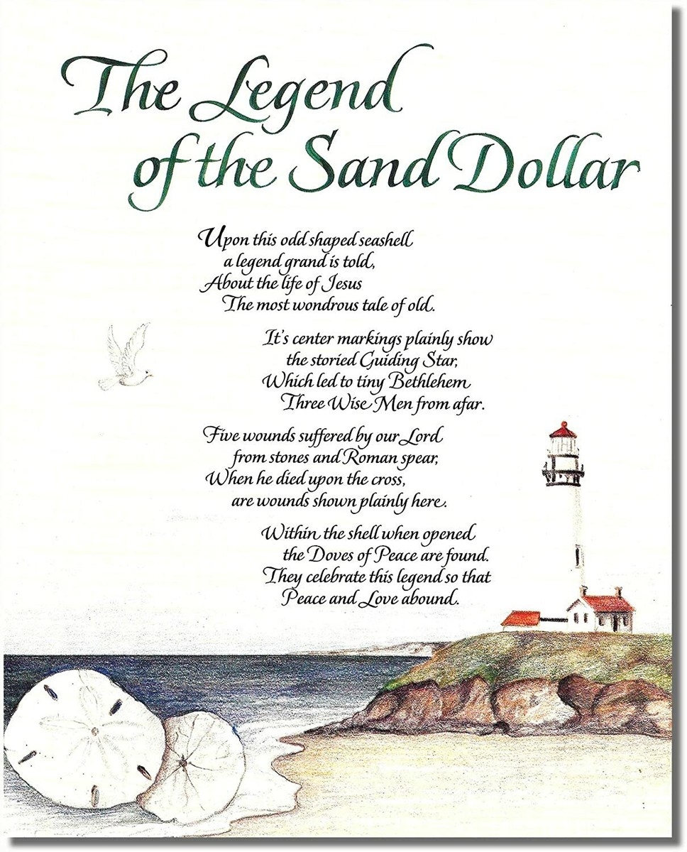 Lighthouse Legend Of The Sand Dollar Poem PRINT 8 X 10 Ready To Be Framed EBay