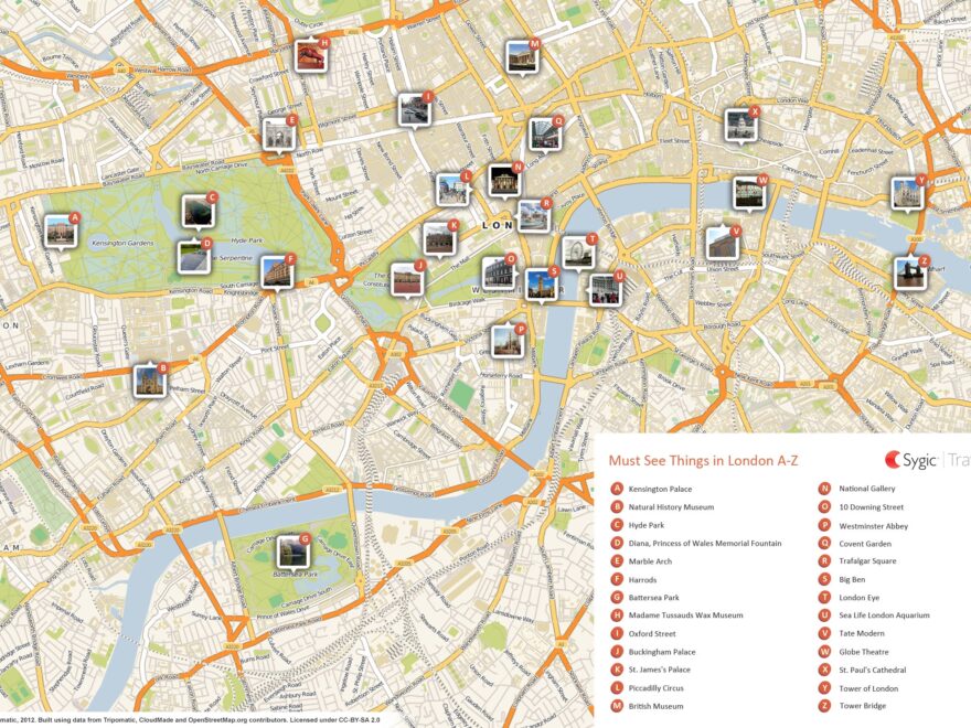 London Printable Tourist Map Tripomatic