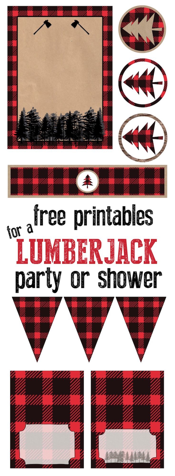 Buffalo Plaid Baby Shower Printables Free