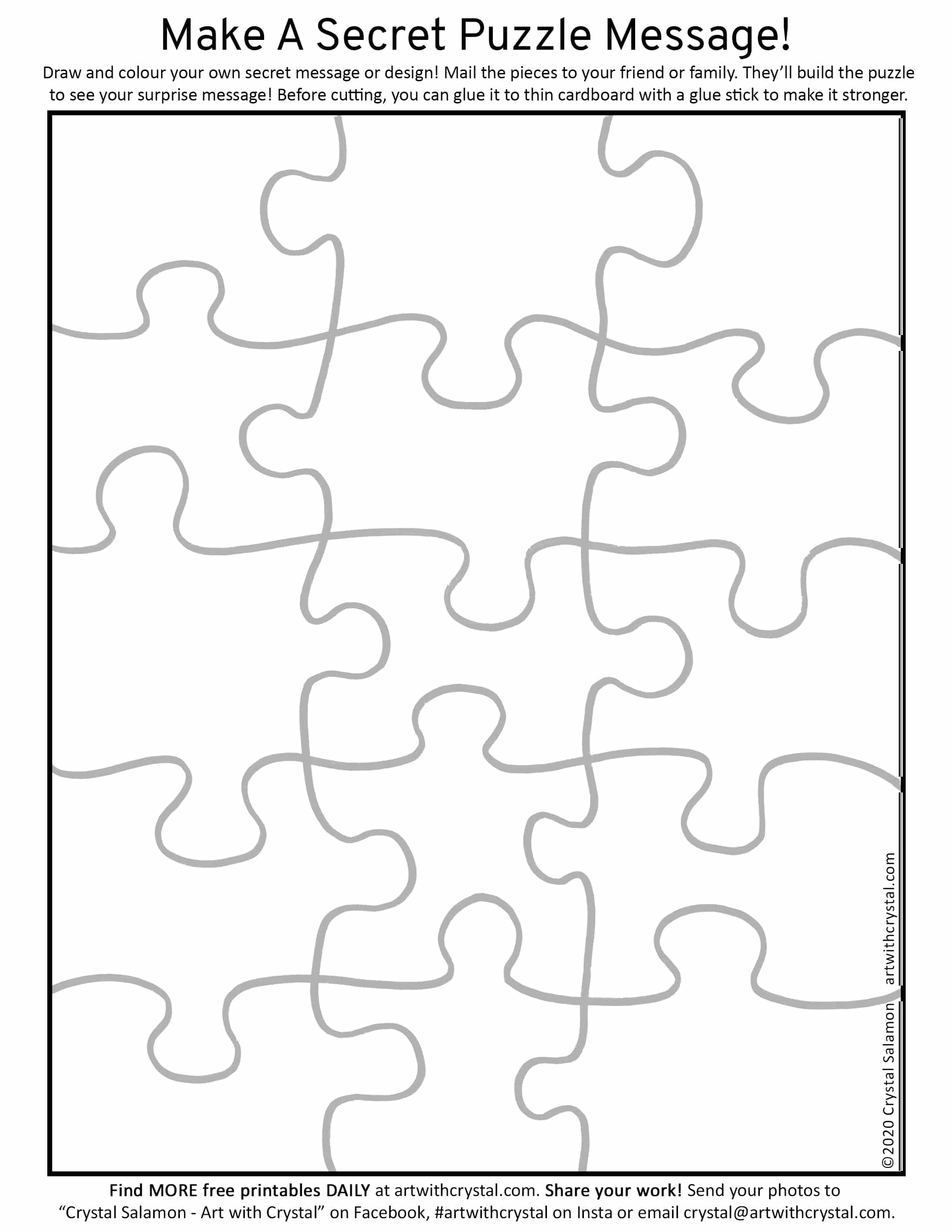 Make Your Own Puzzle FREE Printable Art With Crystal
