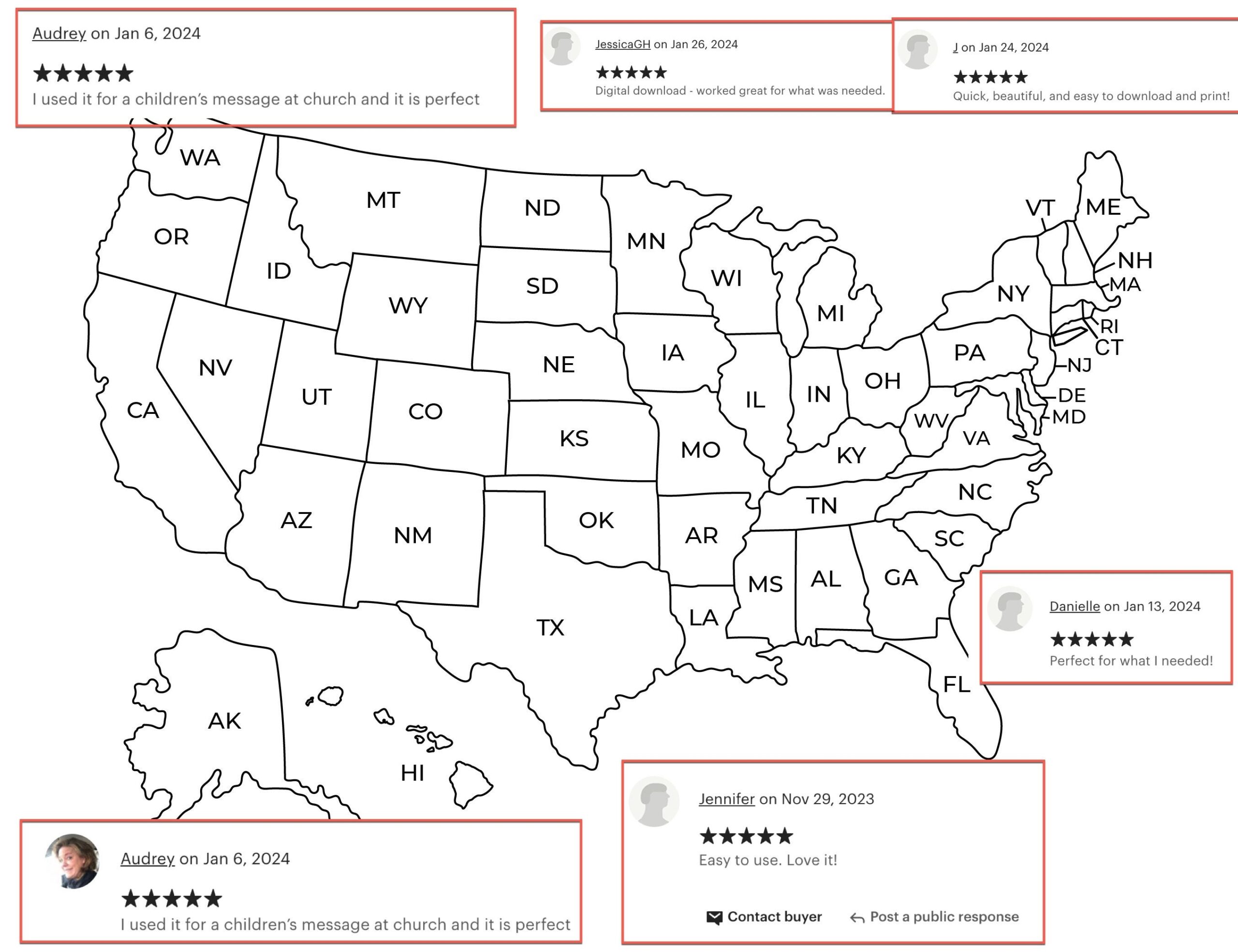 Printable Map Of The Us