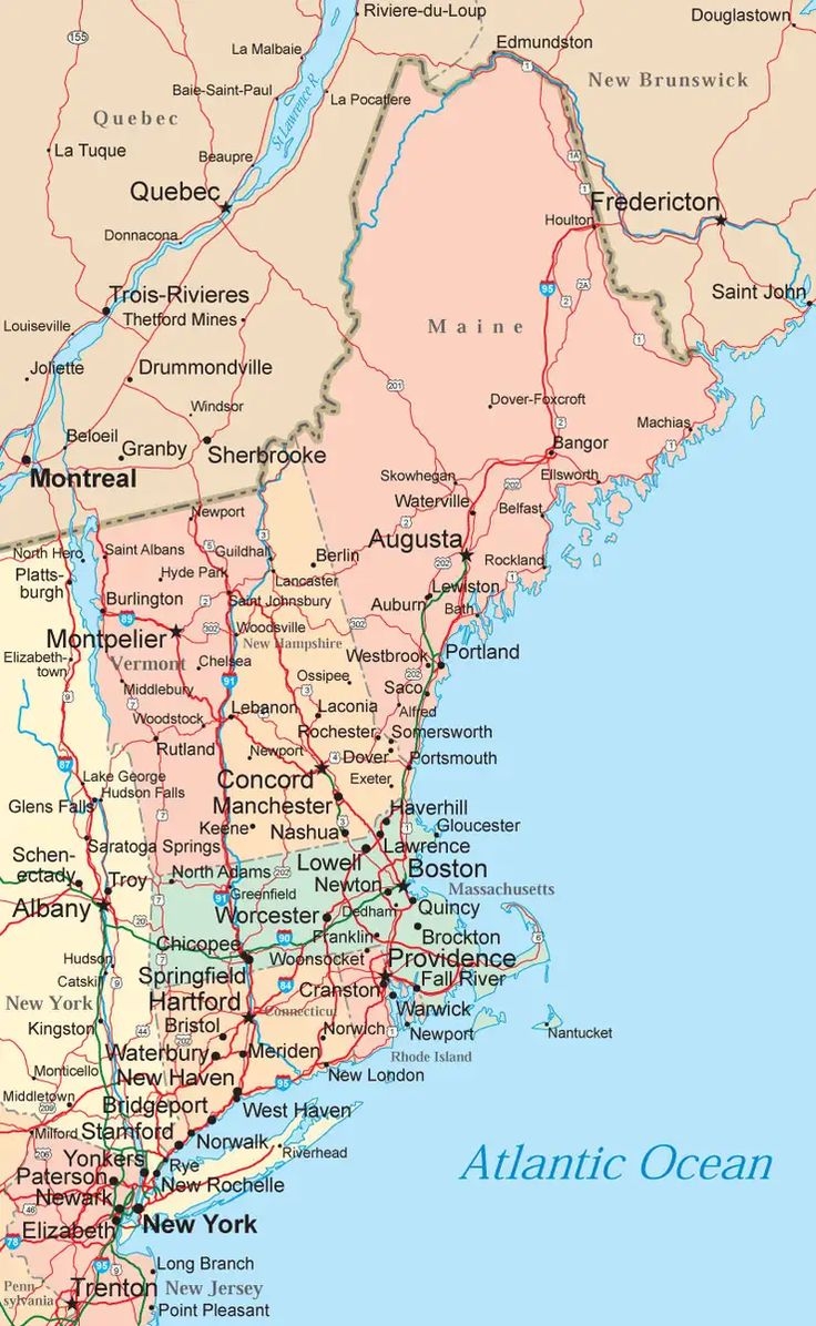 Maps Of The New England States