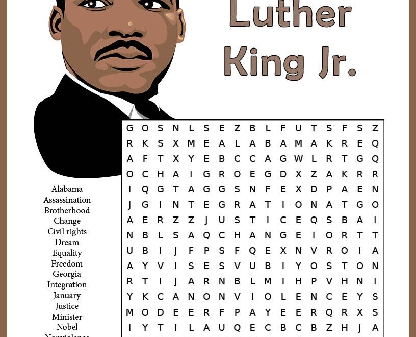 Martin Luther King Jr Word Search