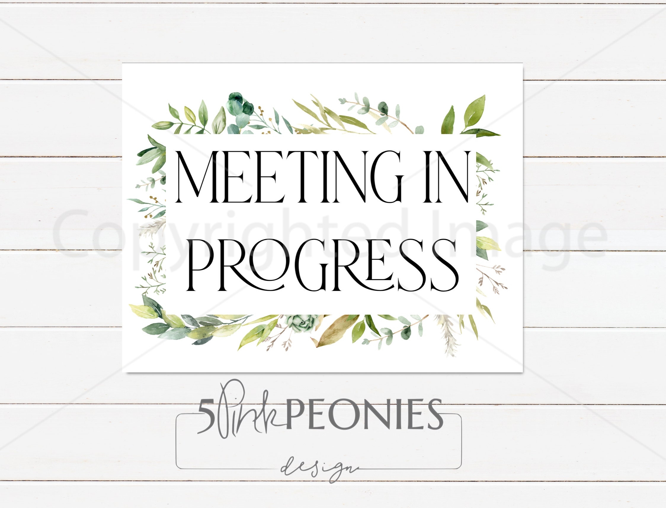 Meeting In Progress Printable Sign Instant Download Printable Sign Etsy