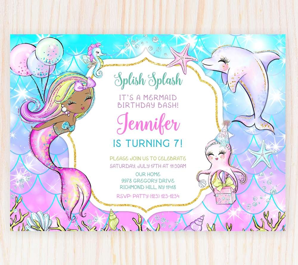 Mermaid Invitations Edit Online Now With A FREE Demo