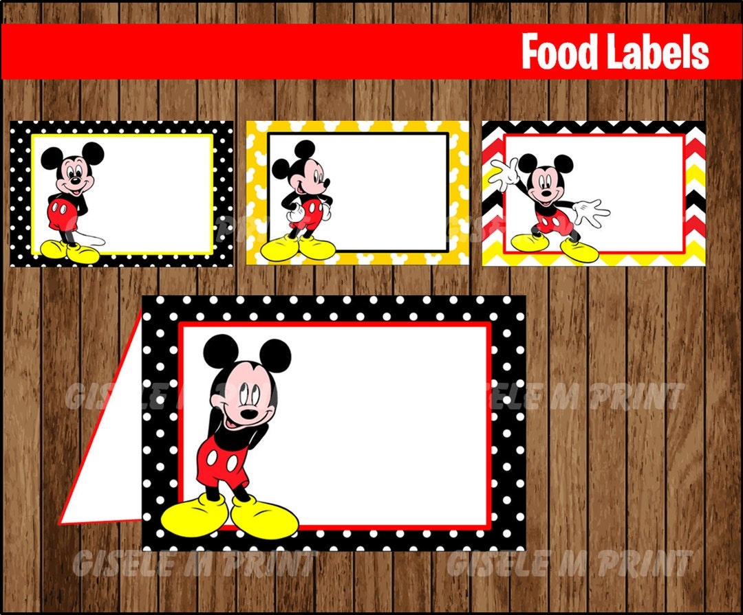 Free Printable Mickey Mouse Food Labels