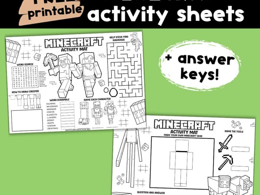 Minecraft Activity Sheets Rock Your Homeschool