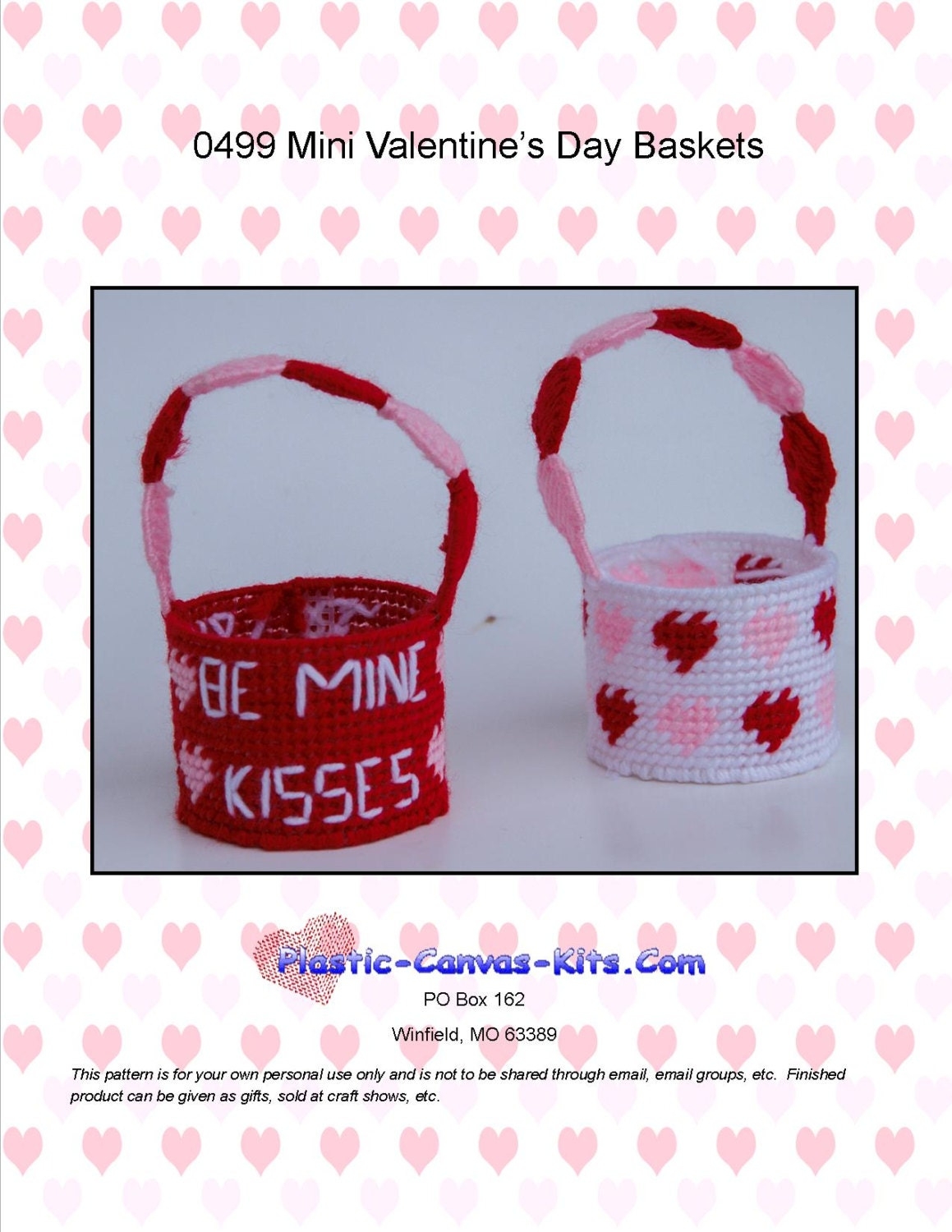 Mini Valentine s Day Baskets plastic Canvas Pattern pdf Download Etsy