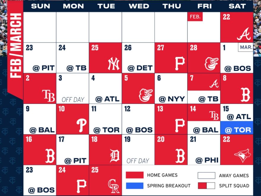 Minnesota Twins Announce 2025 Spring Training Schedule Athlon Sports