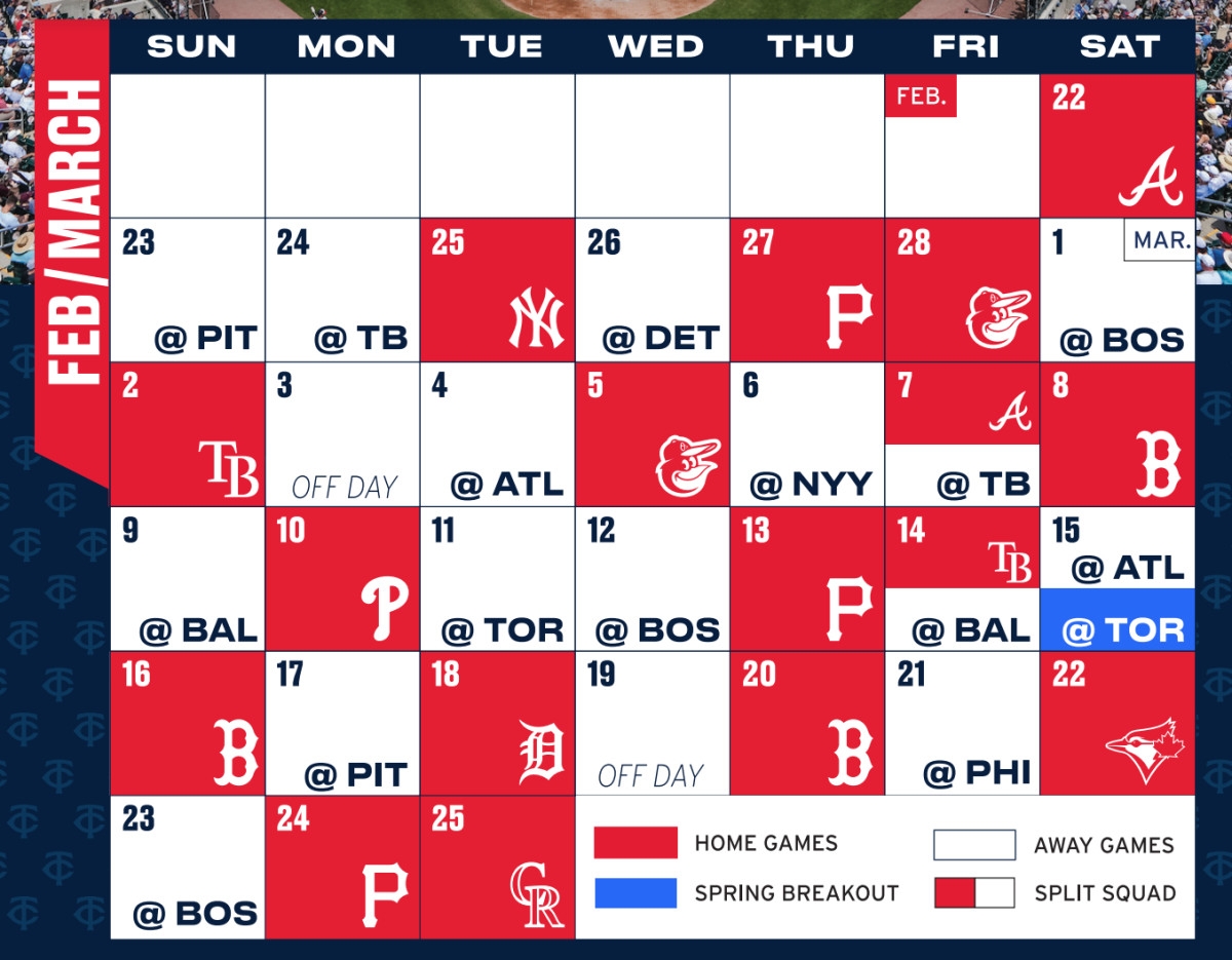 Minnesota Twins Announce 2025 Spring Training Schedule Athlon Sports