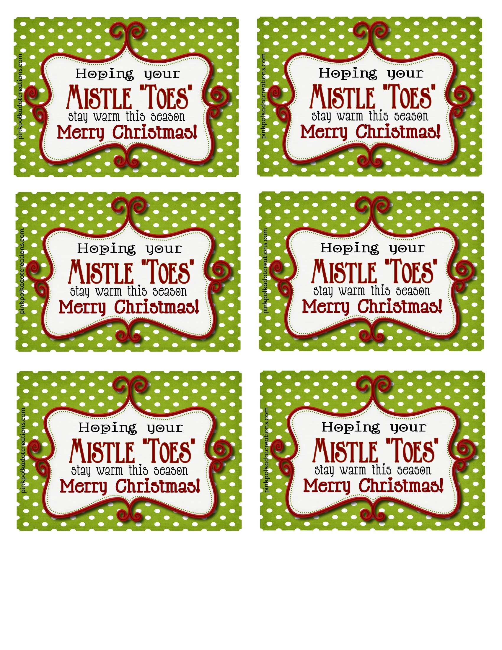 Mistle toes Gift Idea Pink Polka Dot Creations