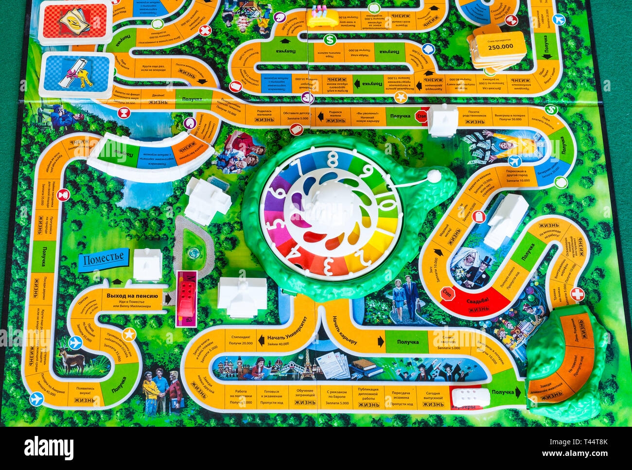 Moskau Russland 3 APRIL 2019 Spielbrett Der Das Spiel Des Lebens Spiel Dieses Brettspiel Wurde 1860 Von Milton Bradley Der Modernen Version Wa Erstellt Stockfotografie Alamy