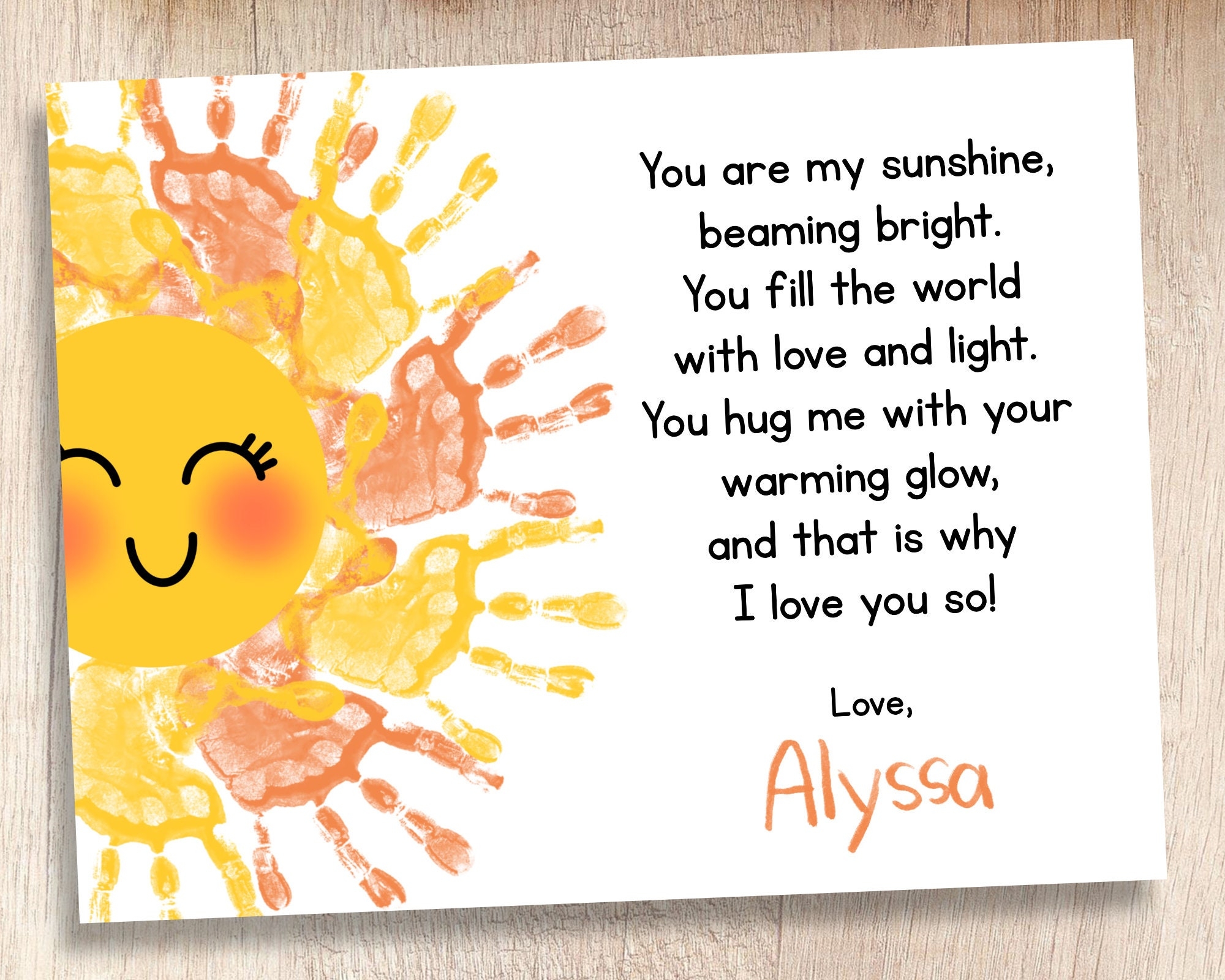 You Are My Sunshine Printable