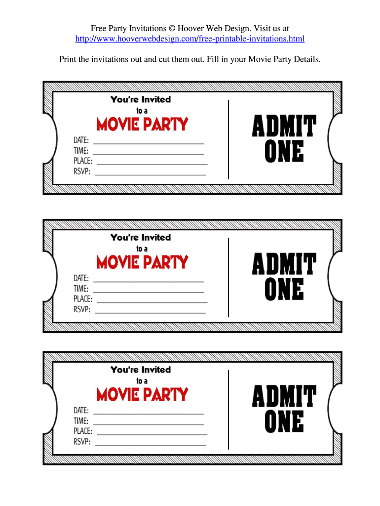 Movie Ticket Template Google Docs Fill Online Printable Fillable Blank PdfFiller