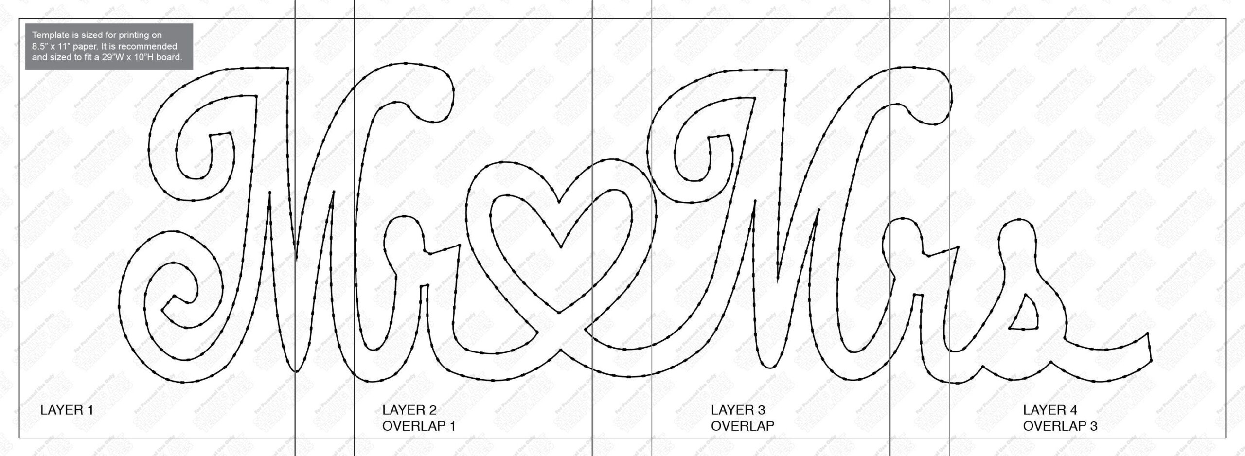 Mr Mrs String Art Template Etsy