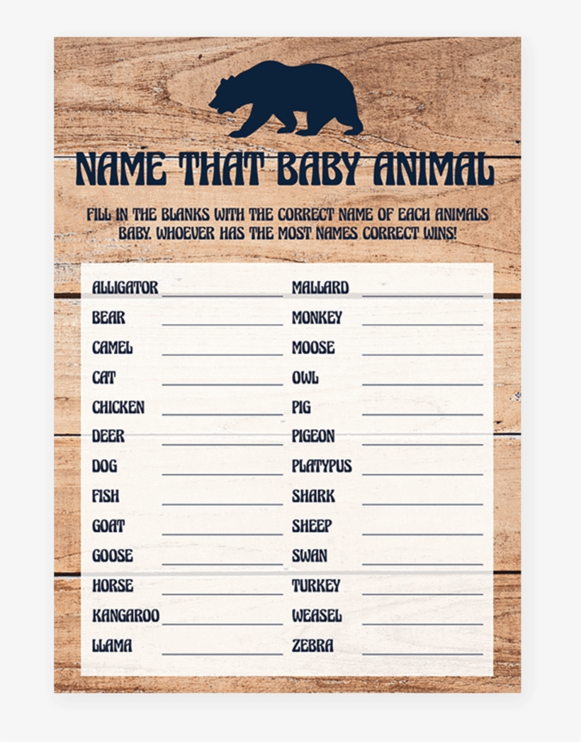 Baby Animal Name Game Free Printable