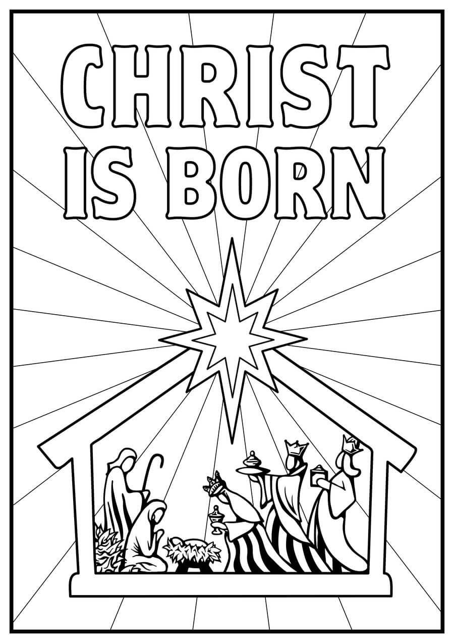 Nativity Story To Color Printable