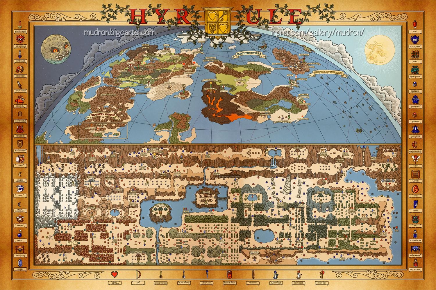 NES Legend Of Zelda Overworld Map Worksheets Library