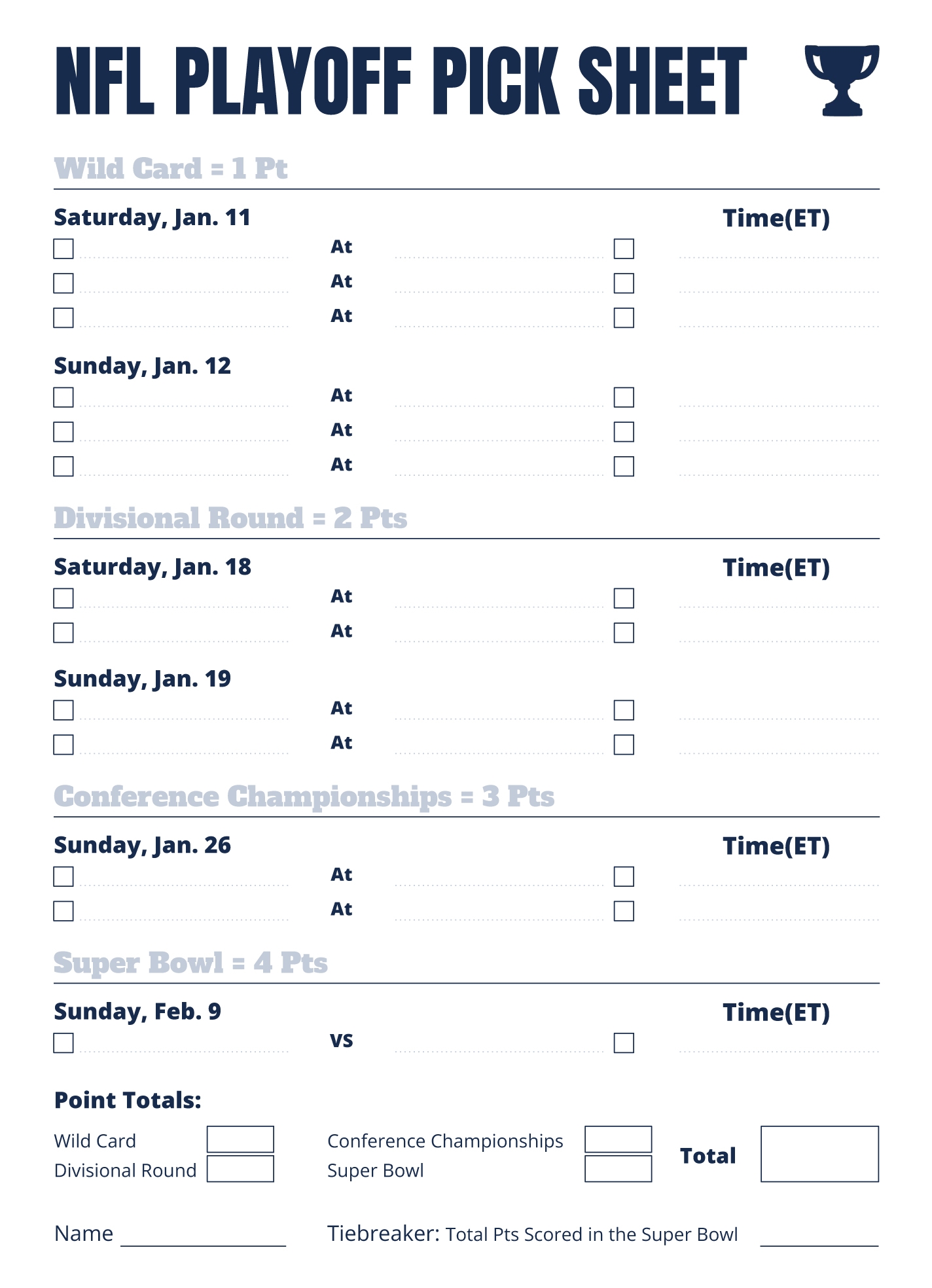 NFL Playoff Pick Sheet Free Google Docs Template Gdoc io