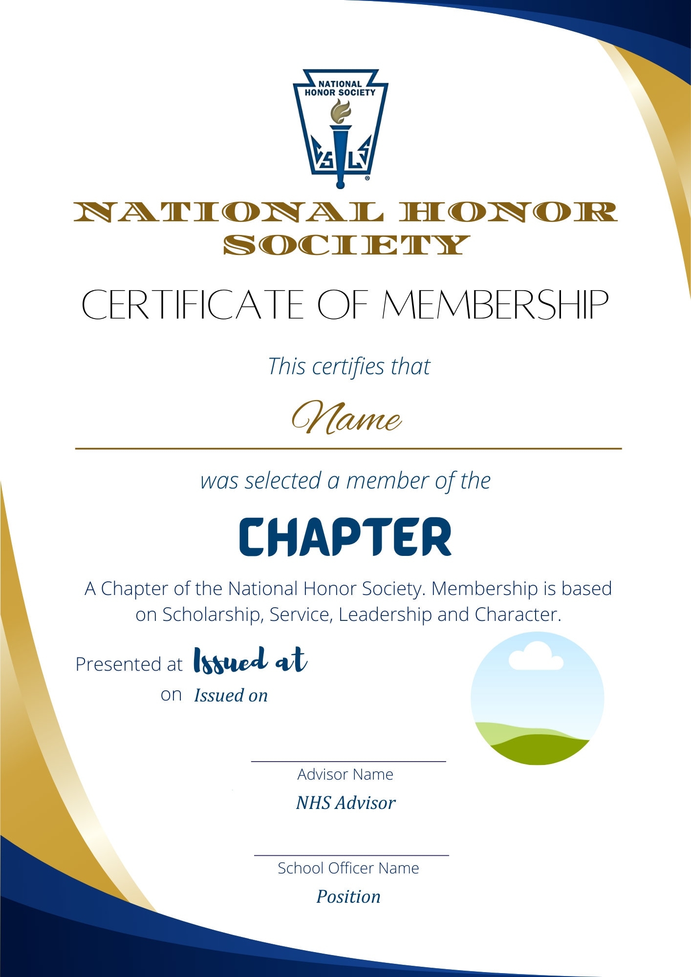 NHS National Junior Honor Society NJHS Certificate Fully Editable In Canva US Letter a4 Sizes Printable And Digital Download Etsy