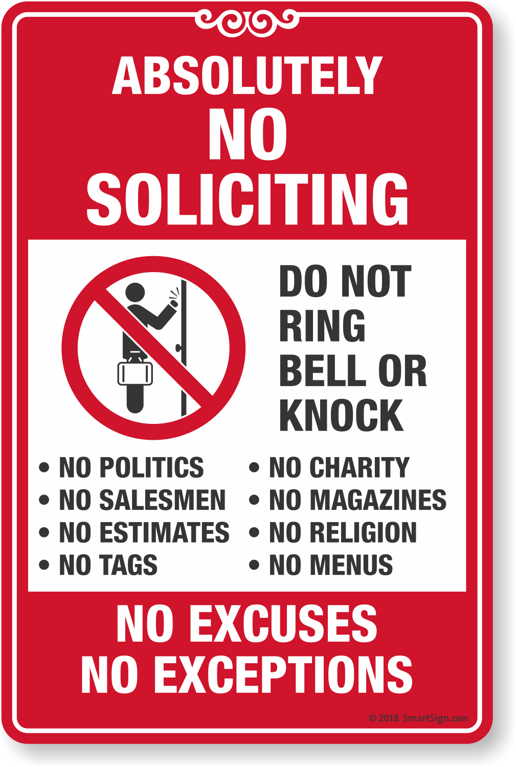 Free Printable No Soliciting Signs For Homes