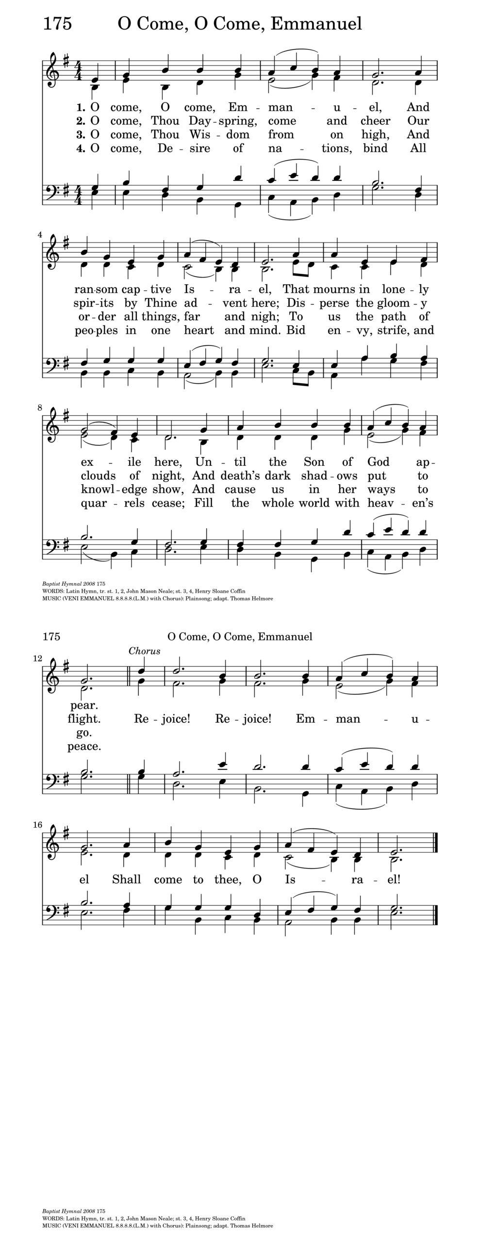 O Come O Come Emmanuel Hymnary