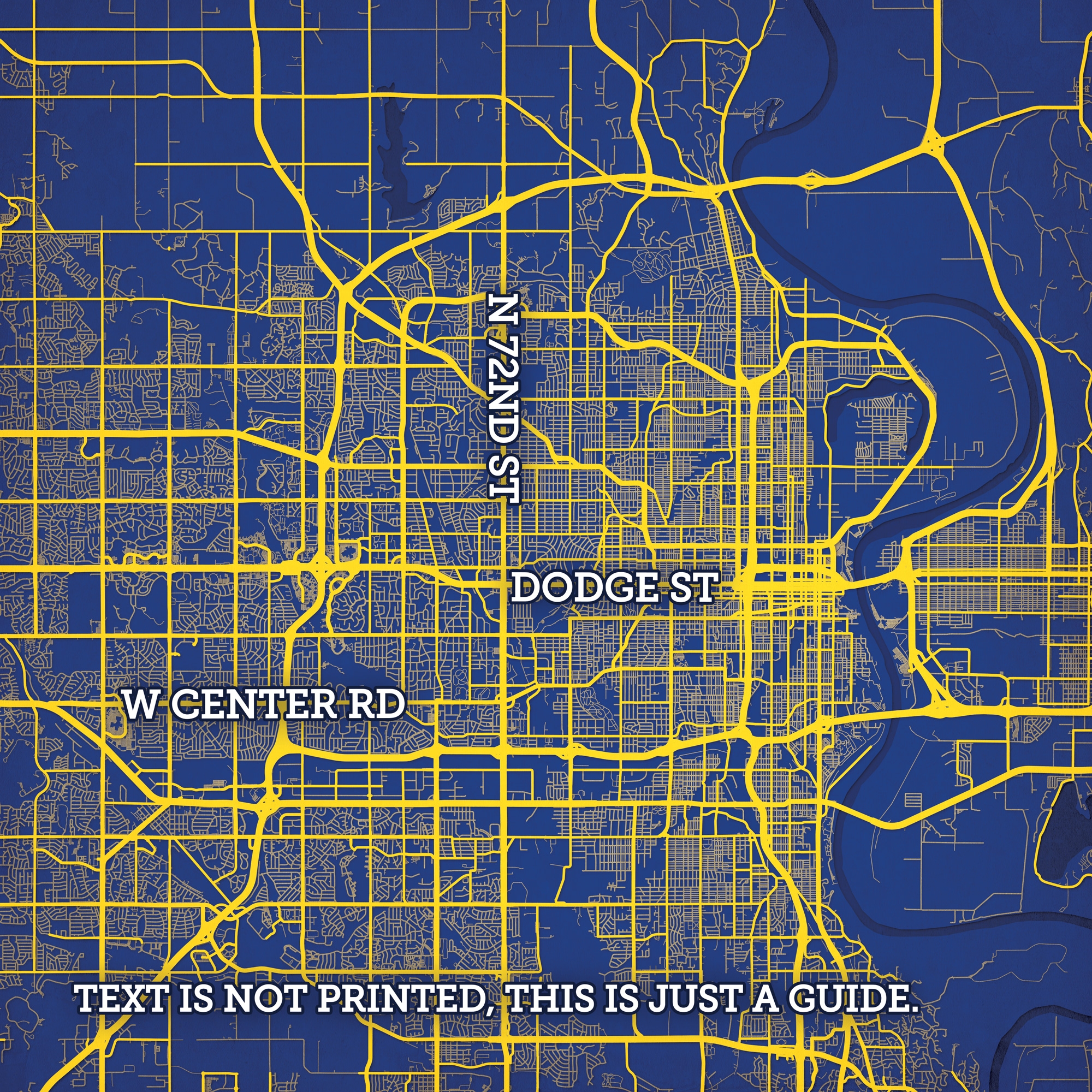 Omaha Nebraska Map Art City Prints