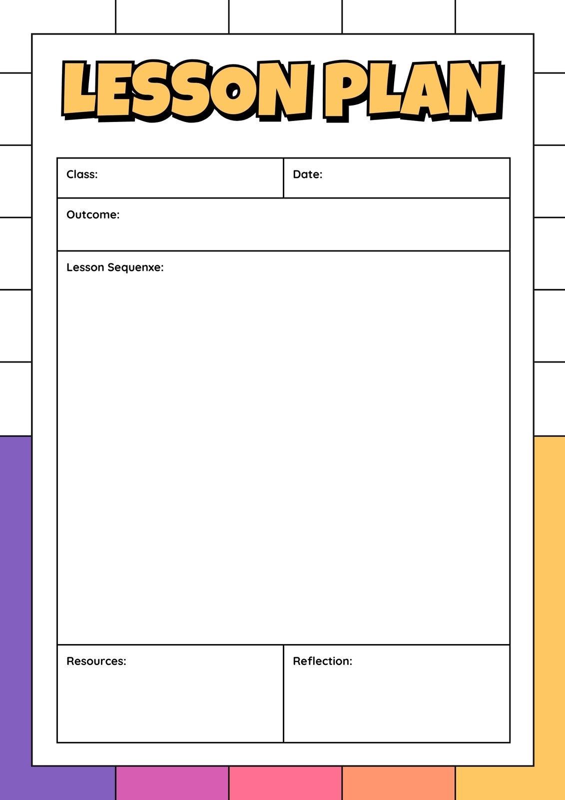 Free Printable Lesson Plan Template For College Course