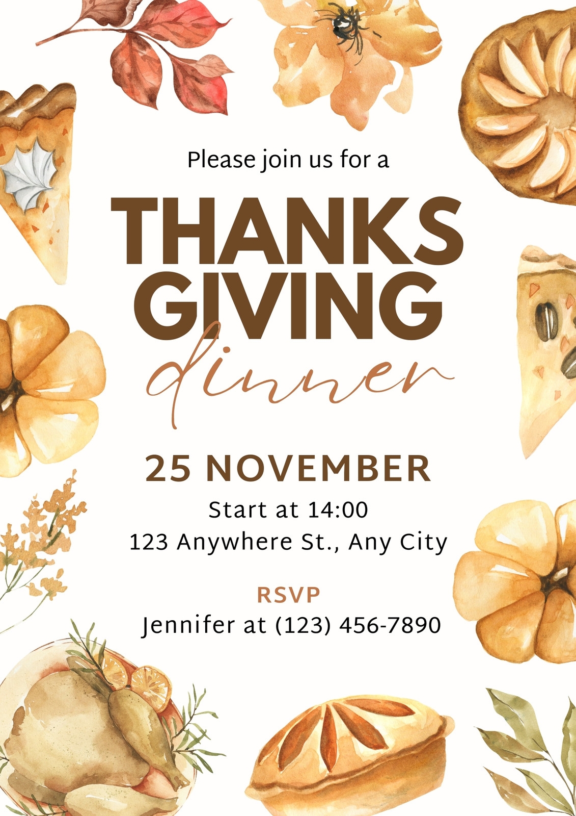 Page 4 Free Custom Printable Thanksgiving Flyer Templates Canva