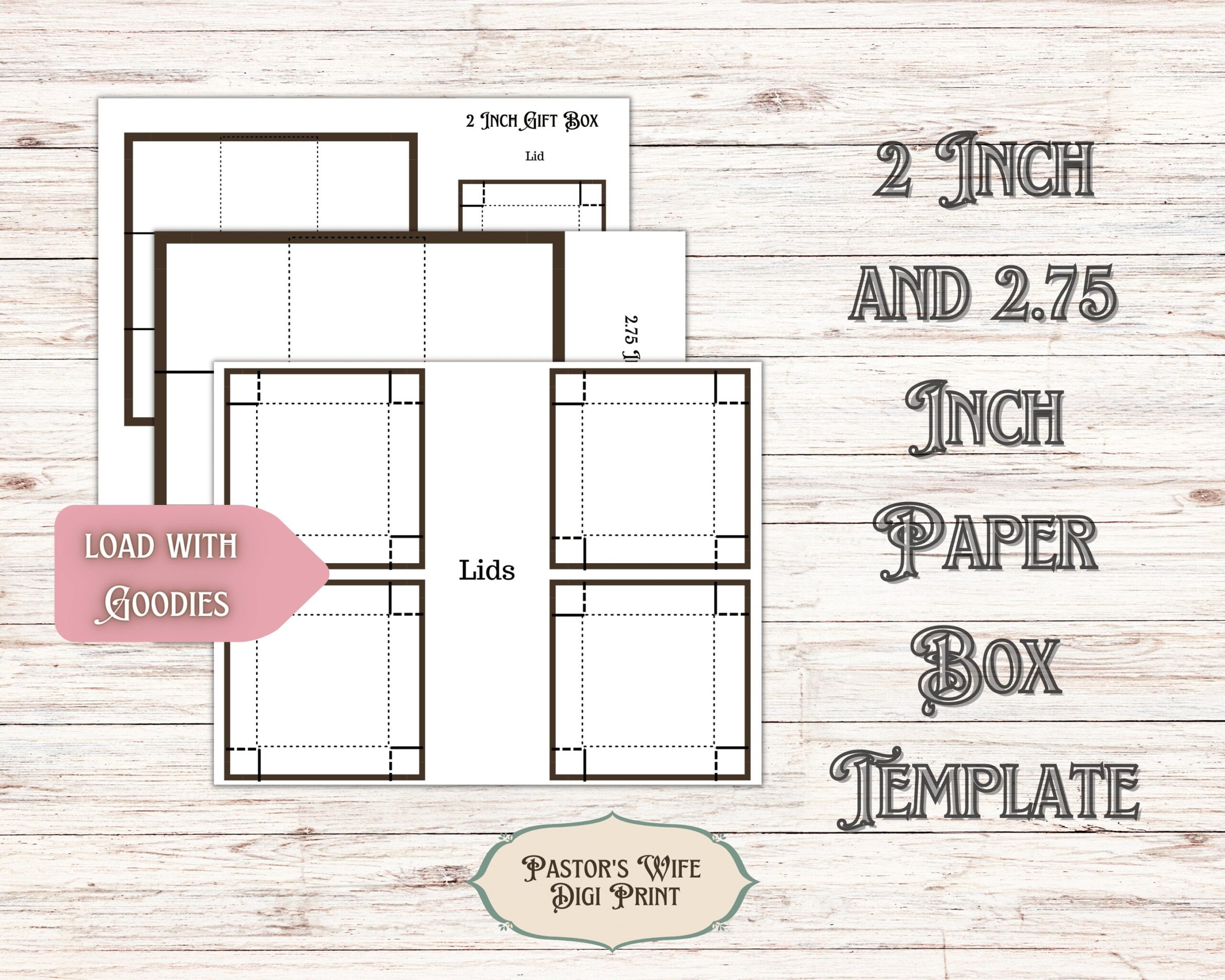 Paper Box Template 2 Inch And 2 75 Inch Paper Box Template Paper Box Template Box Template Printable Box Template Ring Box Etsy Australia