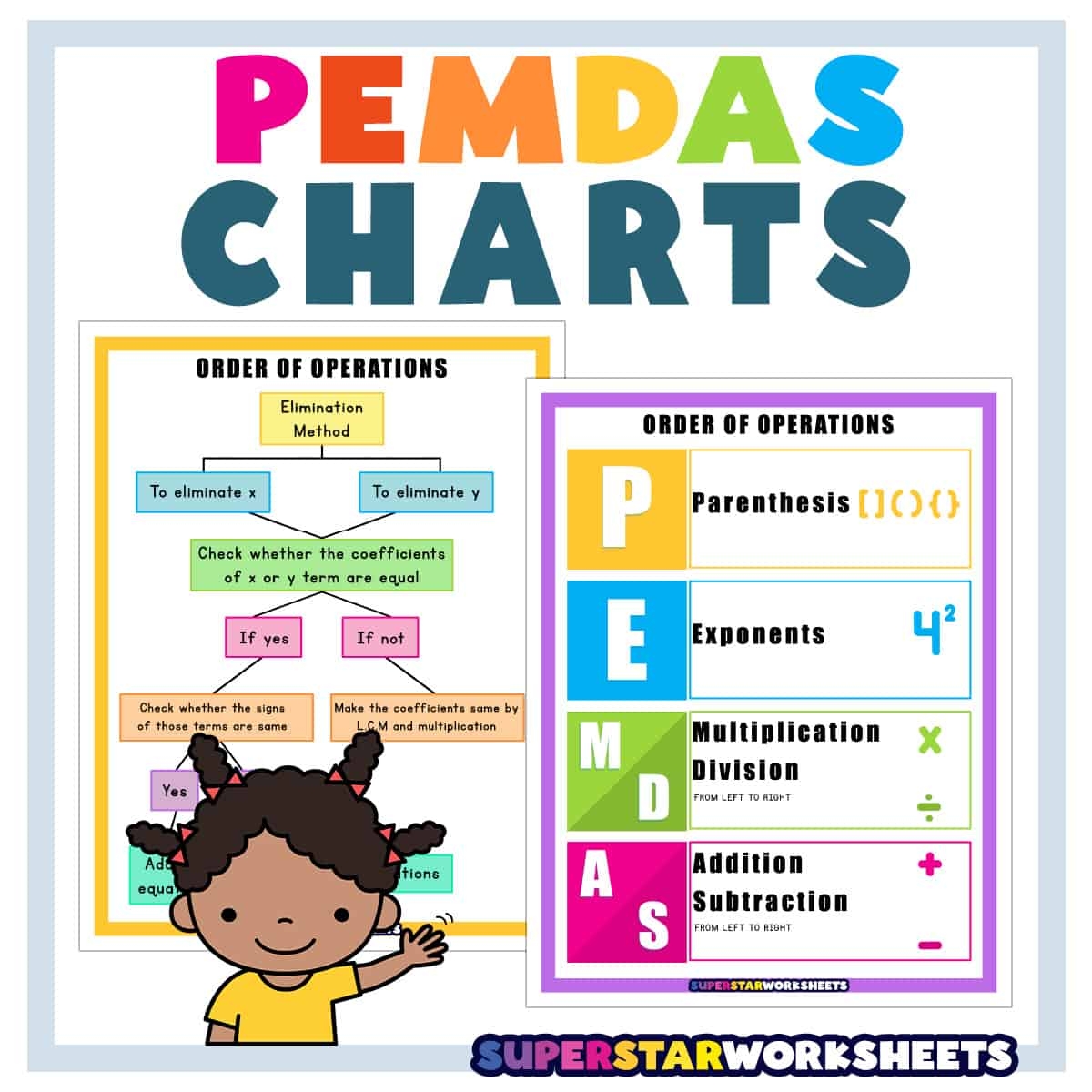 PEMDAS Chart Superstar Worksheets