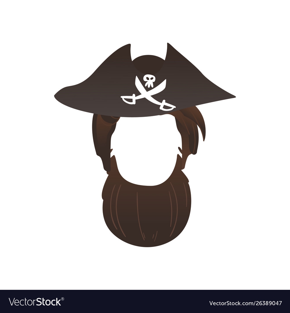 Pirate Beard Photo Booth Prop Costume Royalty Free Vector