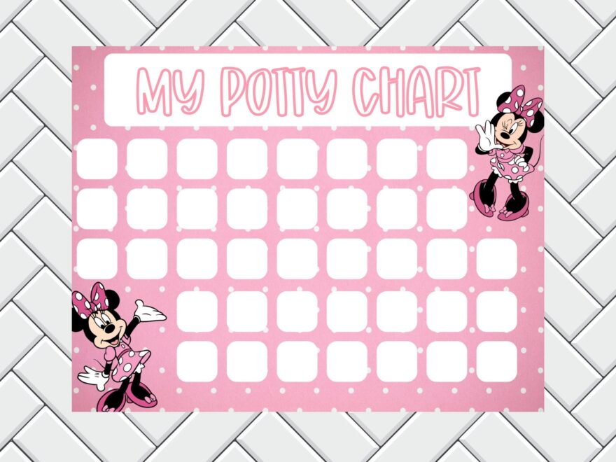 Potty Training Chart Sticker Chart Kids Reward Chart Minnie Mouse PNG Minnie Mouse Svg Etsy